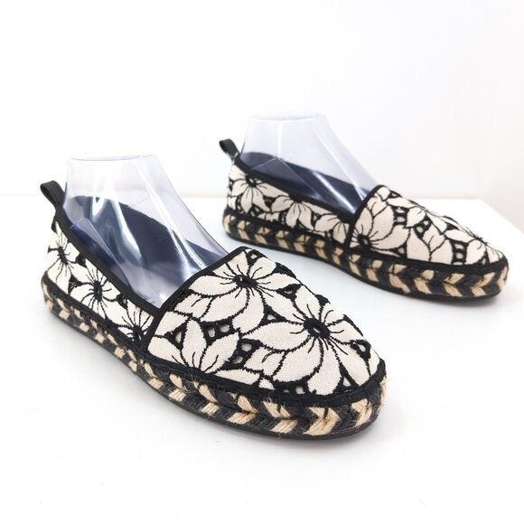 Alice + Olivia Shoes - Alice + Olivia Women EU 39 Bradley Espadrilles Sneakers White Black Floral Slip